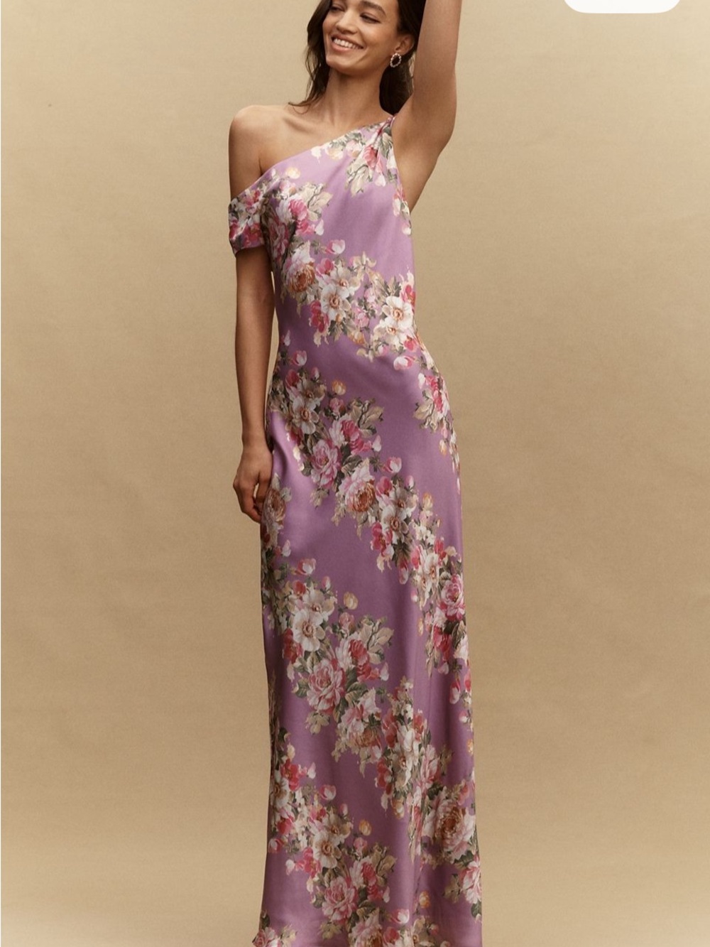 NWT Anthropologie BHLDN Sienna Floral Off the Shoukder Satin Maxi Dress XL